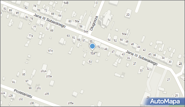 Wojkowice, Króla Jana III Sobieskiego, 51a, mapa Wojkowice