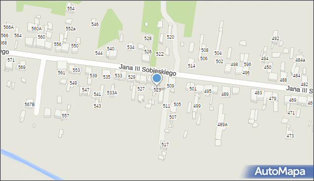 Wojkowice, Króla Jana III Sobieskiego, 523, mapa Wojkowice