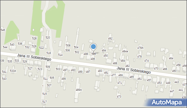 Wojkowice, Króla Jana III Sobieskiego, 596, mapa Wojkowice