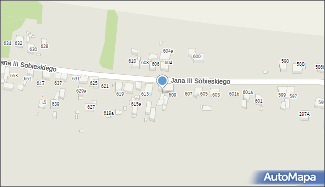Wojkowice, Króla Jana III Sobieskiego, 611, mapa Wojkowice