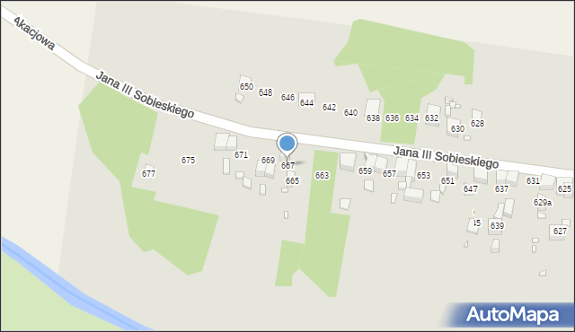 Wojkowice, Króla Jana III Sobieskiego, 667, mapa Wojkowice