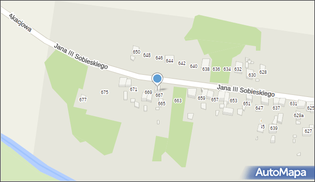 Wojkowice, Króla Jana III Sobieskiego, 667A, mapa Wojkowice