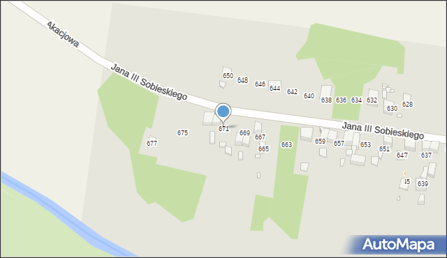 Wojkowice, Króla Jana III Sobieskiego, 671, mapa Wojkowice