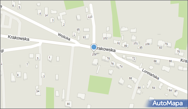 Wojnicz, Krakowska, 104, mapa Wojnicz