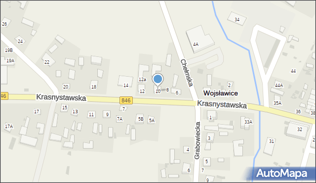 Wojsławice, Krasnystawska, 10, mapa Wojsławice