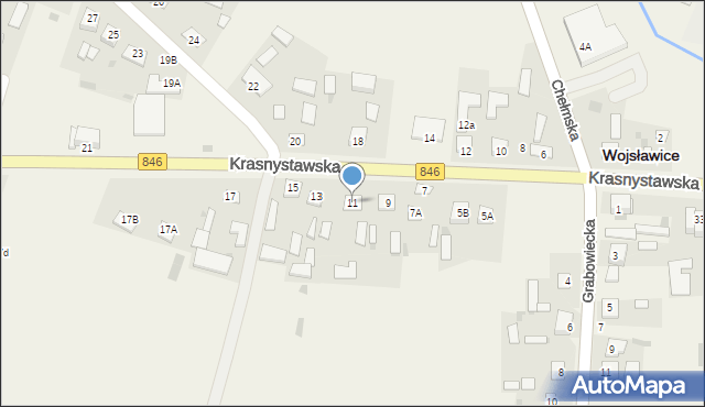 Wojsławice, Krasnystawska, 11, mapa Wojsławice