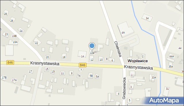 Wojsławice, Krasnystawska, 12a, mapa Wojsławice