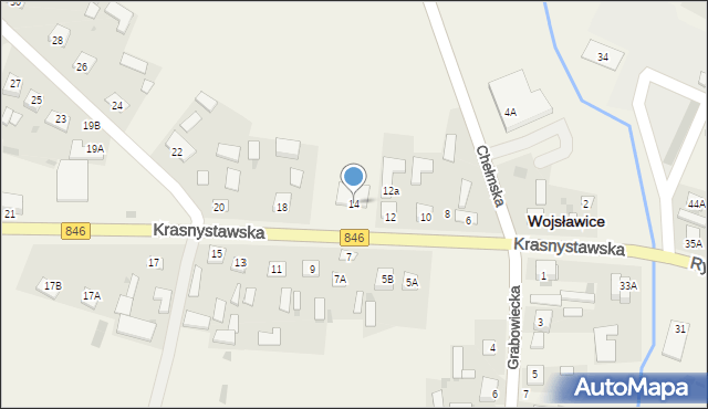 Wojsławice, Krasnystawska, 14, mapa Wojsławice