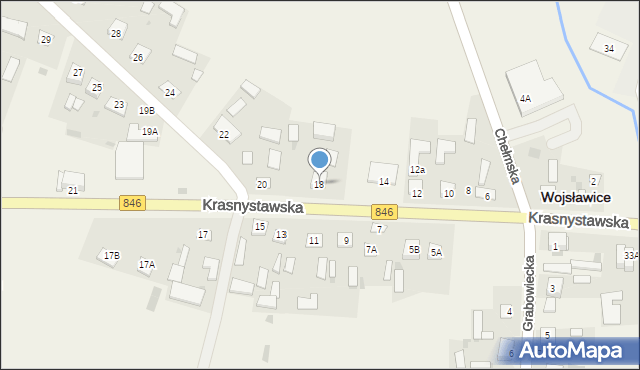 Wojsławice, Krasnystawska, 18, mapa Wojsławice