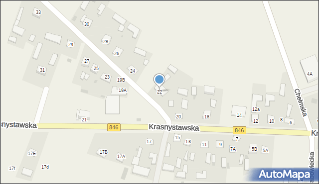 Wojsławice, Krasnystawska, 22, mapa Wojsławice