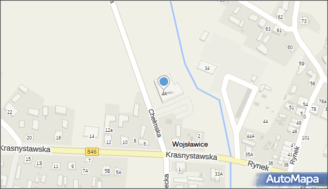 Wojsławice, Krasnystawska, 4A, mapa Wojsławice