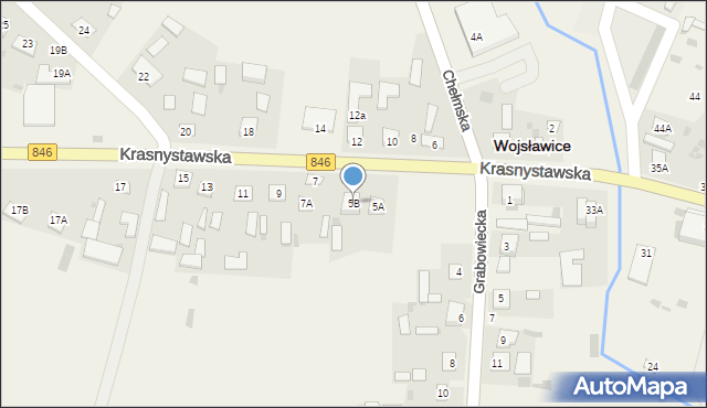 Wojsławice, Krasnystawska, 5B, mapa Wojsławice