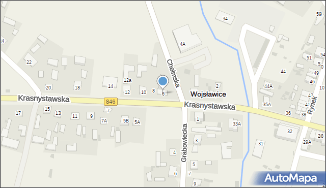 Wojsławice, Krasnystawska, 6, mapa Wojsławice