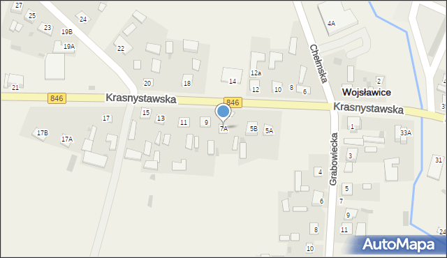 Wojsławice, Krasnystawska, 7A, mapa Wojsławice