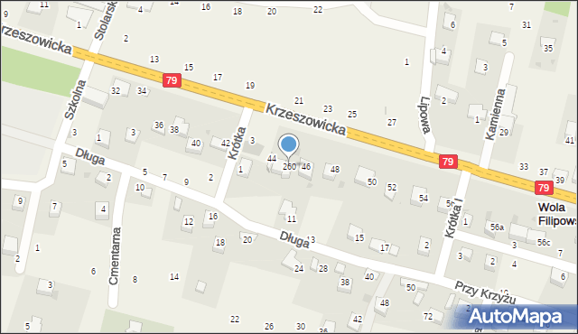 Wola Filipowska, Krzeszowicka, 260, mapa Wola Filipowska