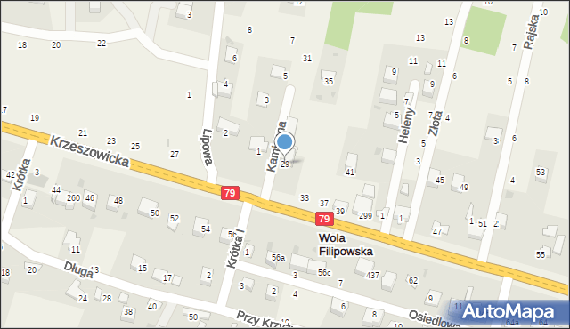 Wola Filipowska, Krzeszowicka, 29, mapa Wola Filipowska