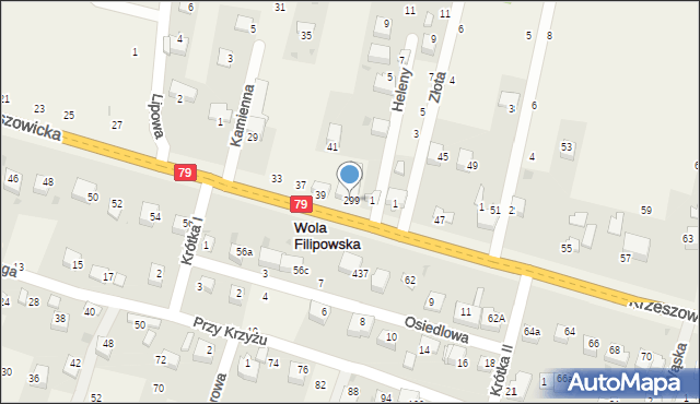 Wola Filipowska, Krzeszowicka, 299, mapa Wola Filipowska