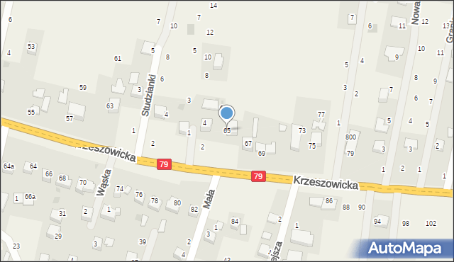 Wola Filipowska, Krzeszowicka, 65, mapa Wola Filipowska