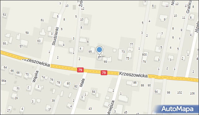 Wola Filipowska, Krzeszowicka, 67, mapa Wola Filipowska