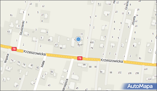 Wola Filipowska, Krzeszowicka, 75, mapa Wola Filipowska
