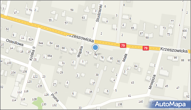 Wola Filipowska, Krzeszowicka, 76, mapa Wola Filipowska