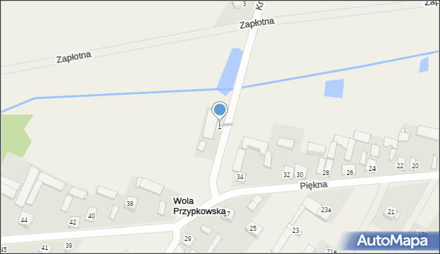 Wola Przypkowska, Kresowa, 1, mapa Wola Przypkowska