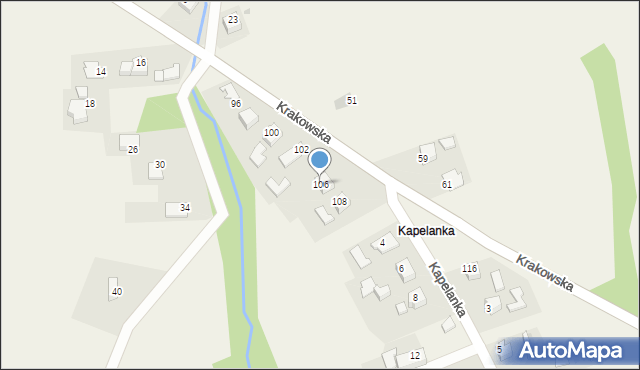 Wola Radziszowska, Krakowska, 106, mapa Wola Radziszowska