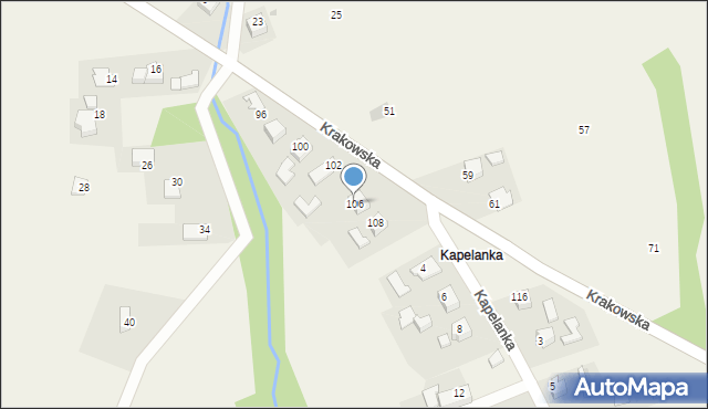 Wola Radziszowska, Krakowska, 106, mapa Wola Radziszowska