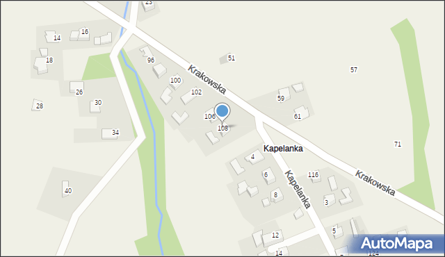 Wola Radziszowska, Krakowska, 108, mapa Wola Radziszowska