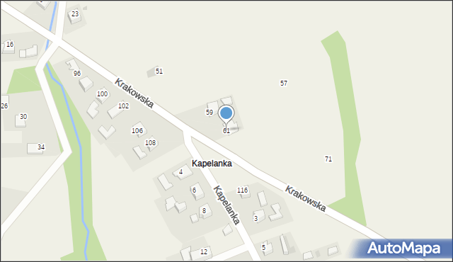 Wola Radziszowska, Krakowska, 61, mapa Wola Radziszowska