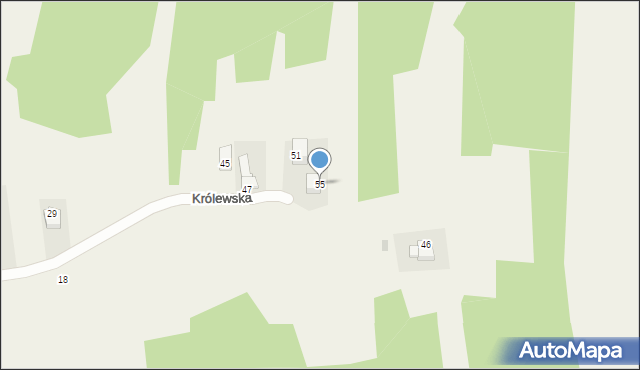 Wola Radziszowska, Królewska, 55, mapa Wola Radziszowska