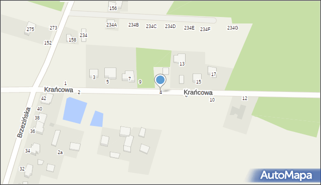 Wola Rakowa, Krańcowa, 4, mapa Wola Rakowa