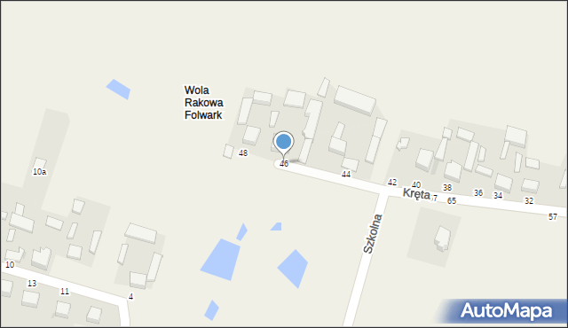 Wola Rakowa, Kręta, 46, mapa Wola Rakowa