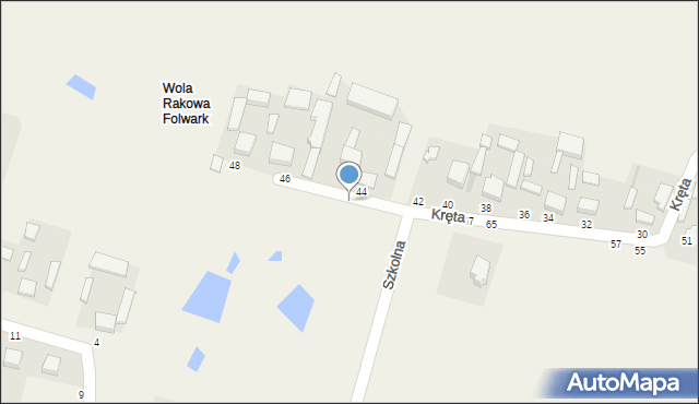 Wola Rakowa, Kręta, 71, mapa Wola Rakowa