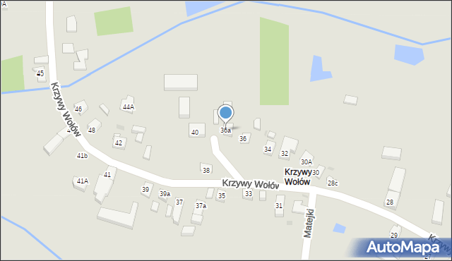 Wołów, Krzywy Wołów, 36a, mapa Wołów