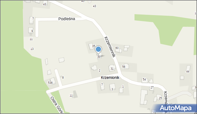 Wołowice, Krzemiennik, 33, mapa Wołowice