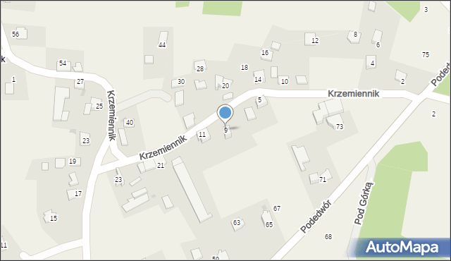 Wołowice, Krzemiennik, 9, mapa Wołowice