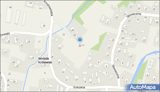 Wróblik Królewski, Krośnieńska, 24, mapa Wróblik Królewski