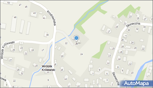 Wróblik Królewski, Krośnieńska, 26, mapa Wróblik Królewski
