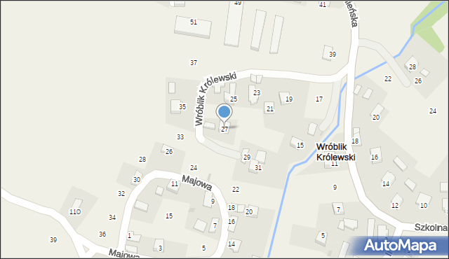 Wróblik Królewski, Krośnieńska, 27, mapa Wróblik Królewski