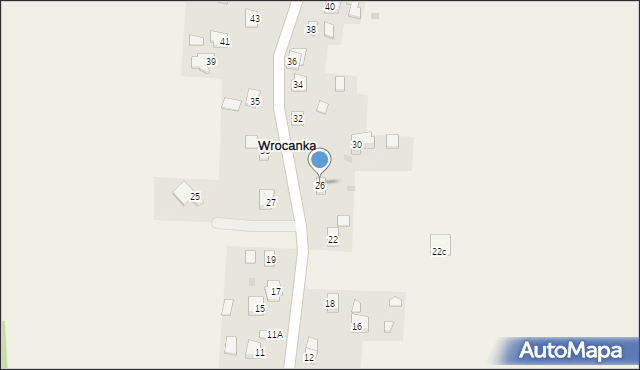 Wrocanka, Krośnieńska, 26, mapa Wrocanka