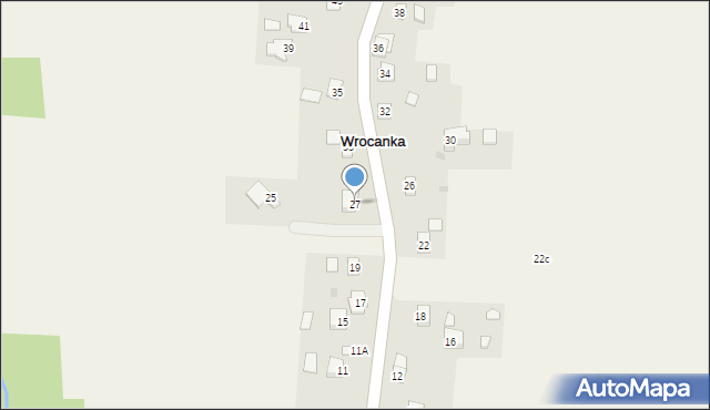 Wrocanka, Krośnieńska, 27, mapa Wrocanka