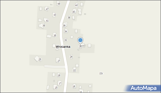 Wrocanka, Krośnieńska, 30, mapa Wrocanka