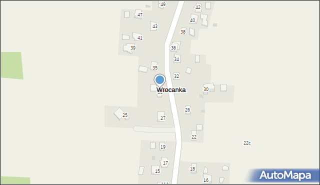 Wrocanka, Krośnieńska, 33, mapa Wrocanka