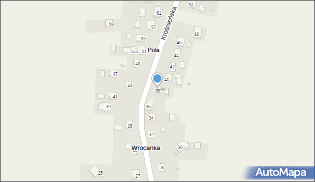 Wrocanka, Krośnieńska, 38, mapa Wrocanka