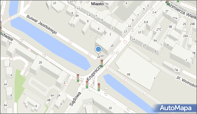 Wrocław, Krupnicza, 14, mapa Wrocławia