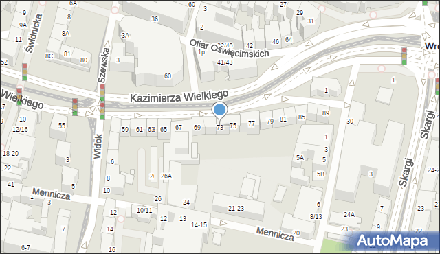 Wrocław, Króla Kazimierza Wielkiego, 73, mapa Wrocławia