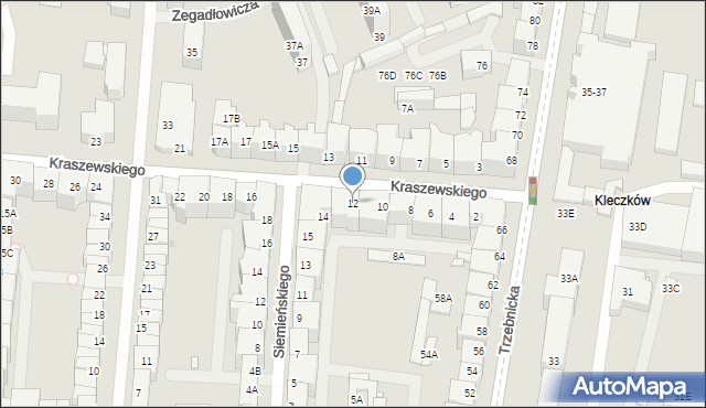 Wrocław, Kraszewskiego Józefa Ignacego, 12, mapa Wrocławia