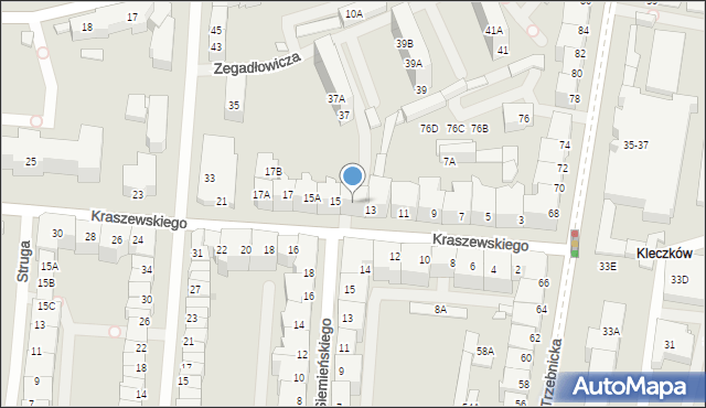 Wrocław, Kraszewskiego Józefa Ignacego, 13A, mapa Wrocławia