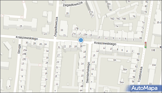 Wrocław, Kraszewskiego Józefa Ignacego, 16, mapa Wrocławia